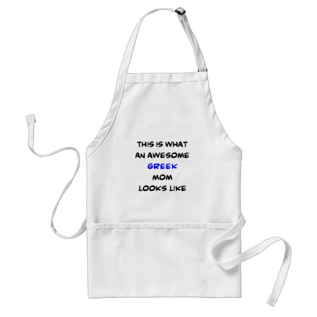 greek mom, awesome adult apron (Front)