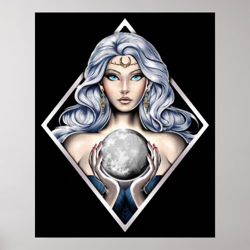 Greek Moon Goddess Nyx Poster