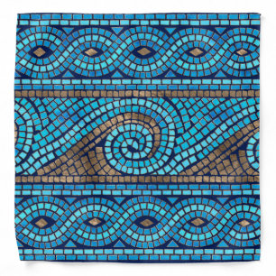 Greek Mosaic Tile Ornament Bandana