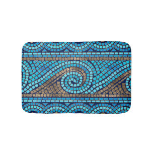 Greek Mosaic Tile Ornament Bath Mat
