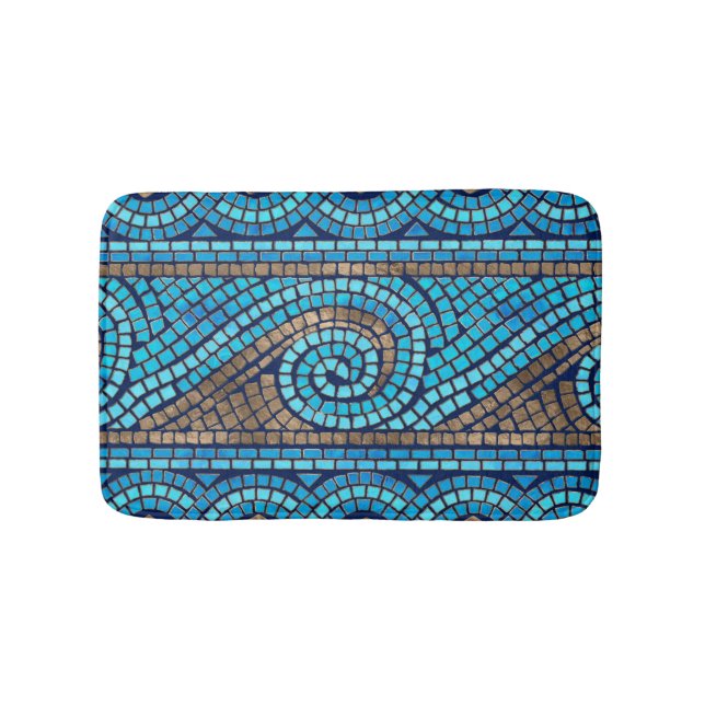 Greek Mosaic Tile Ornament Bath Mat (Front)