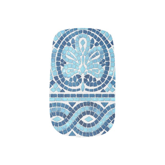 Greek Mosaic Tile Ornament Minx Nail Art (Right Thumb)