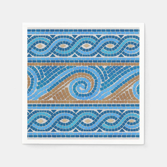 Greek Mosaic Tile Ornament Napkins (Front)