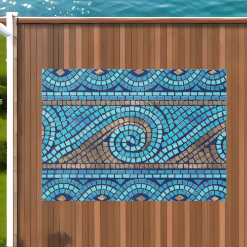 Greek Mosaic Tile Ornament Outdoor Rug