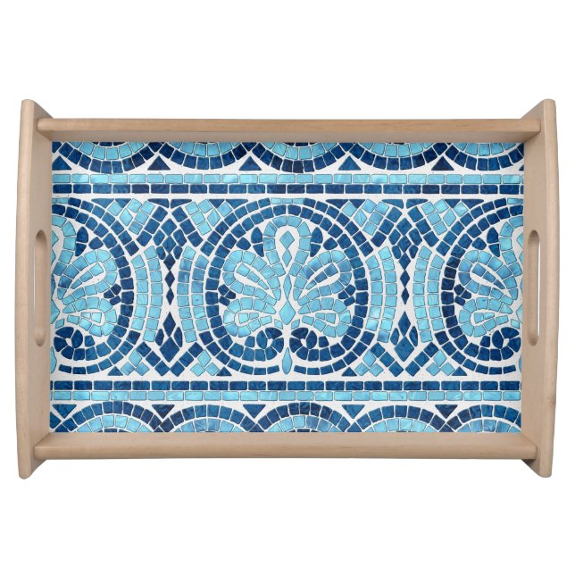 Greek Mosaic Tile Ornament Serving Tray (Front)