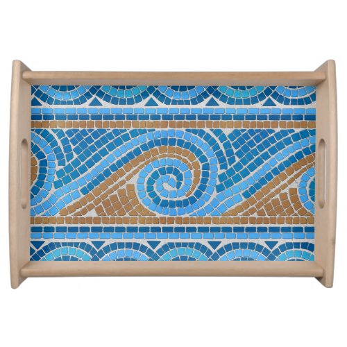 Greek Mosaic Tile Ornament Serving Tray