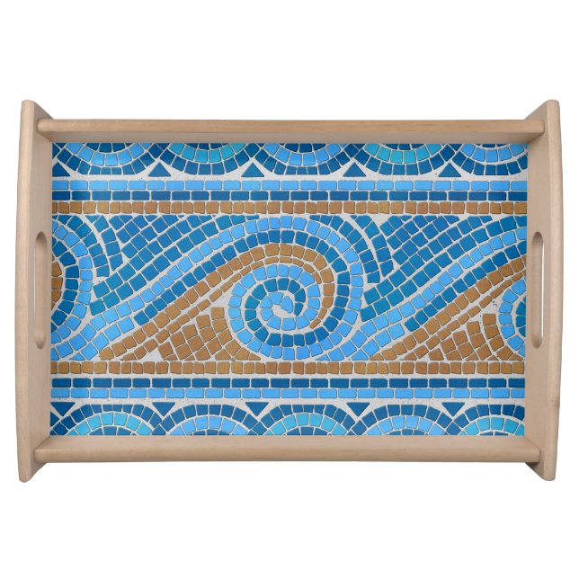 Greek Mosaic Tile Ornament Serving Tray (Front)