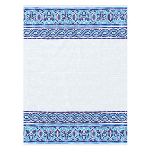 Greek Mosaic Tile Ornament _ Shades of Blue Tablecloth