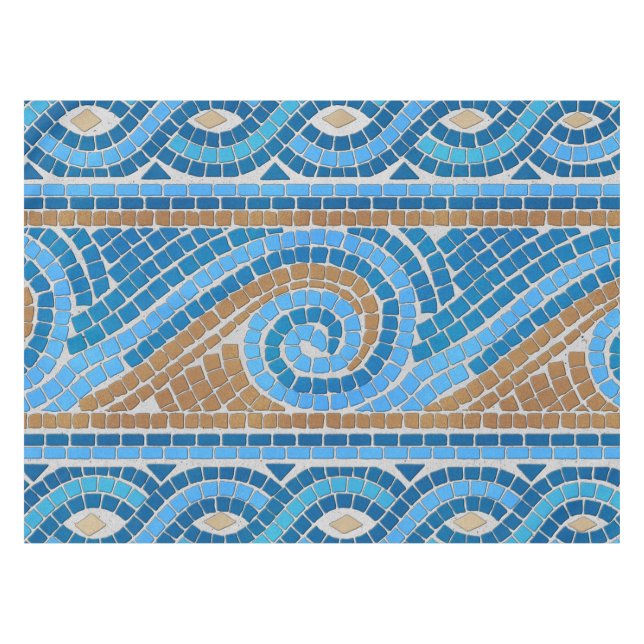 Greek Mosaic Tile Ornament Tablecloth (Front (Horizontal))