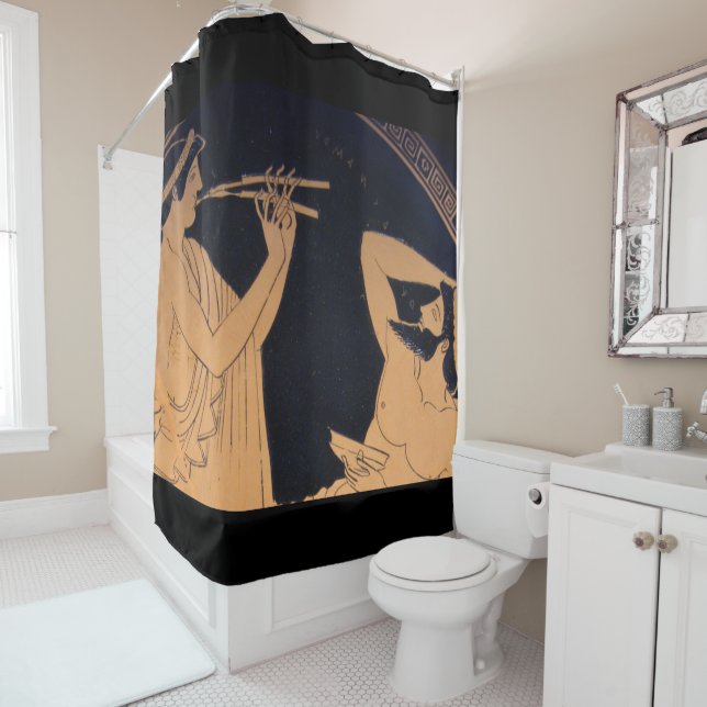 greek muse corrected shower curtain (In Situ)