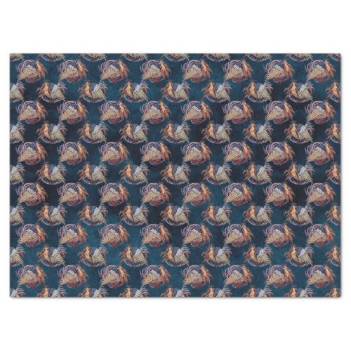 Greek Myth Vintage Odyssey Navy Gold Decoupage Tissue Paper