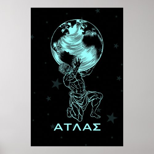 Greek Mythology Atlas Ancient Greece Poster