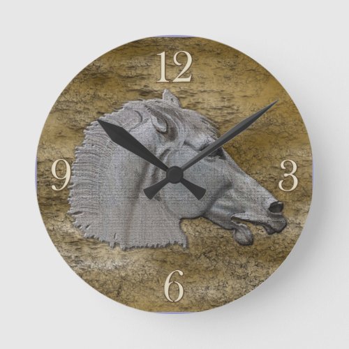 Greek Mythology Classical Horse Head Round Clock