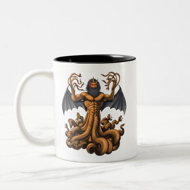 Greek Mythology Creature Typhon Two-Tone Coffee Mug (Left)