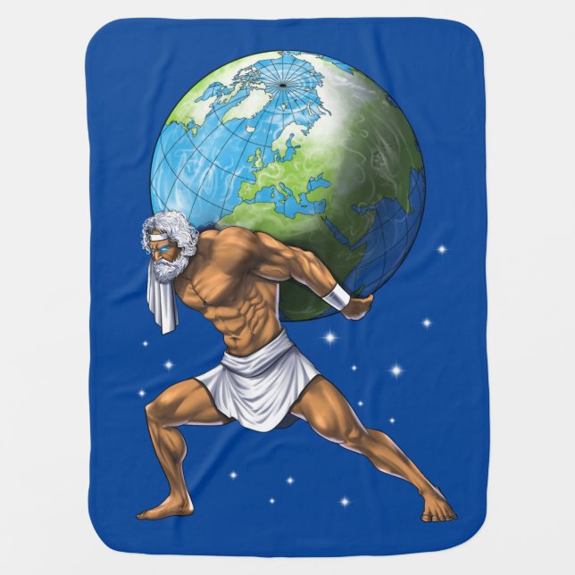 Greek Mythology God Atlas Baby Blanket (Front)