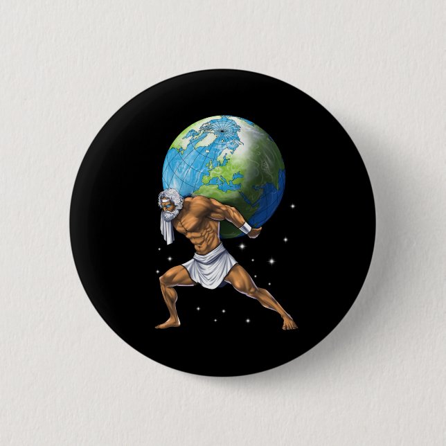 Greek Mythology God Atlas Button (Front)