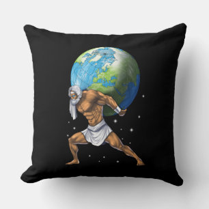 Greek Mythology God Atlas Throw Pillow