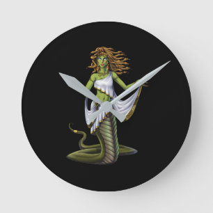 Greek Mythology Goddess Medusa Round Clock