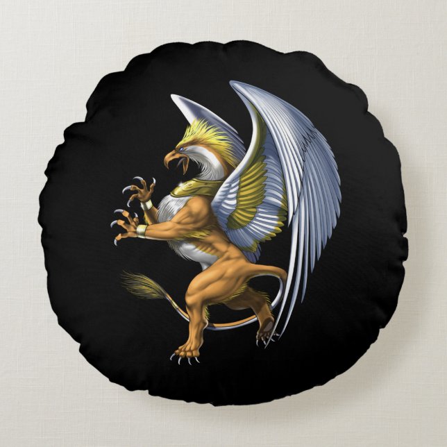 Greek Mythology Griffin Round Pillow (Front)