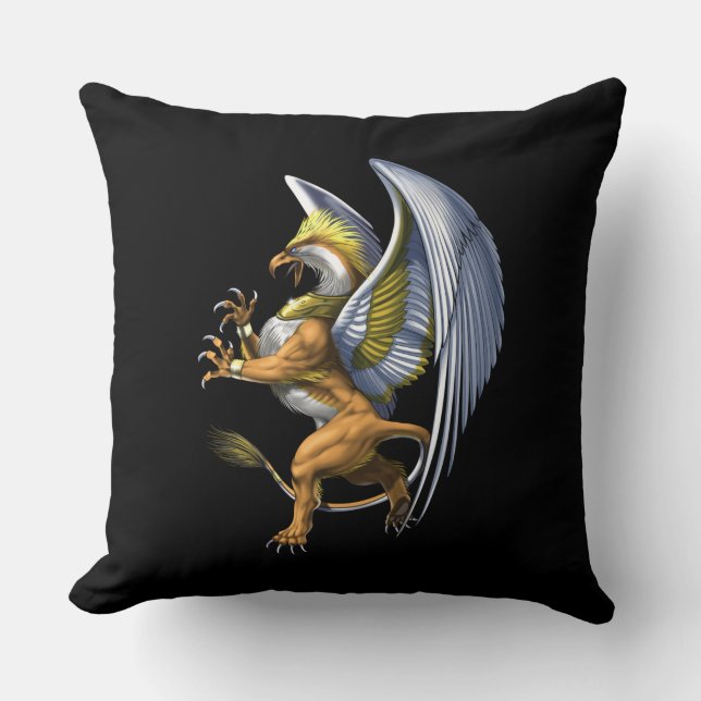 Greek Mythology Griffin Throw Pillow (Front)