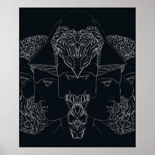 Greek Mythology Jupiter Minerva Hercules Poster