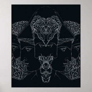 Greek Mythology Jupiter Minerva Hercules Poster