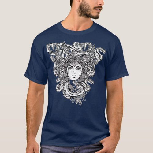 Greek Mythology Medusa Head   Occult Serpent T_Shirt
