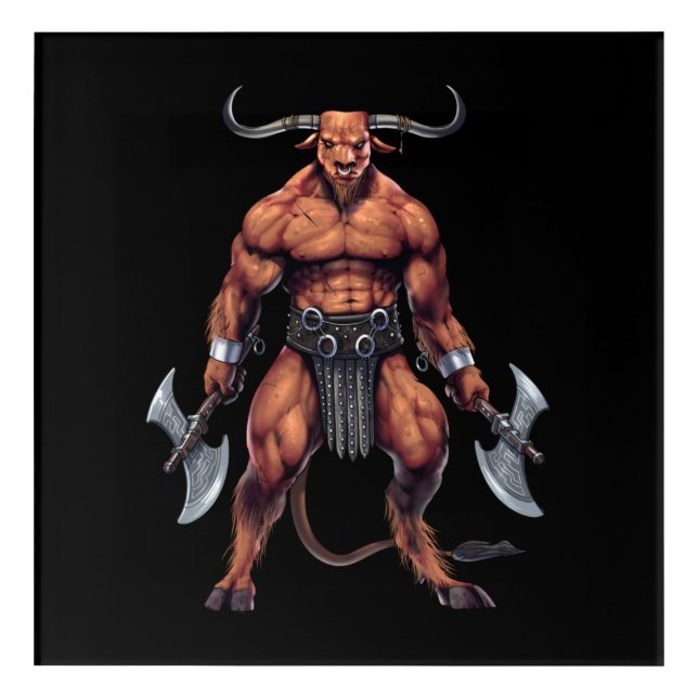 Greek Mythology Minotaur Acrylic Print (Front)