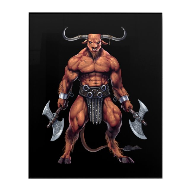 Greek Mythology Minotaur Acrylic Print (Front)