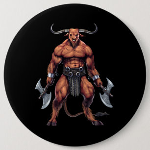 Greek Mythology Minotaur Button