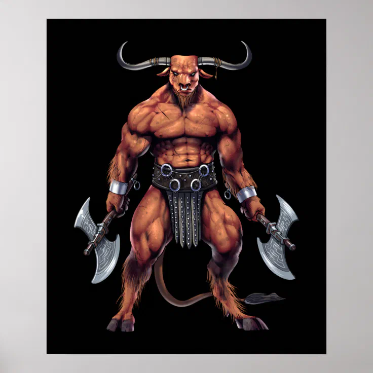 Greek Mythology Minotaur Poster Zazzle 6790