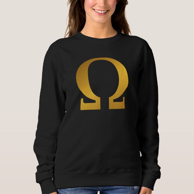 Greek Mythology Omega Symbol Fraternity Gift Soror Sweatshirt (Front)