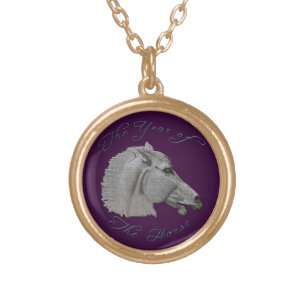 Greek Mythology Year of the Horse Gold Plated Necklace