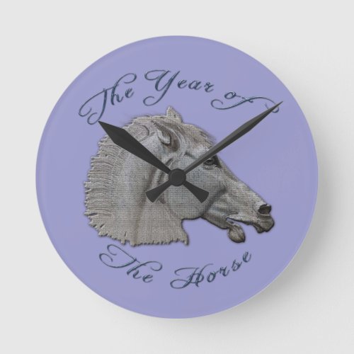 Greek Mythology Year of the Horse Round Clock