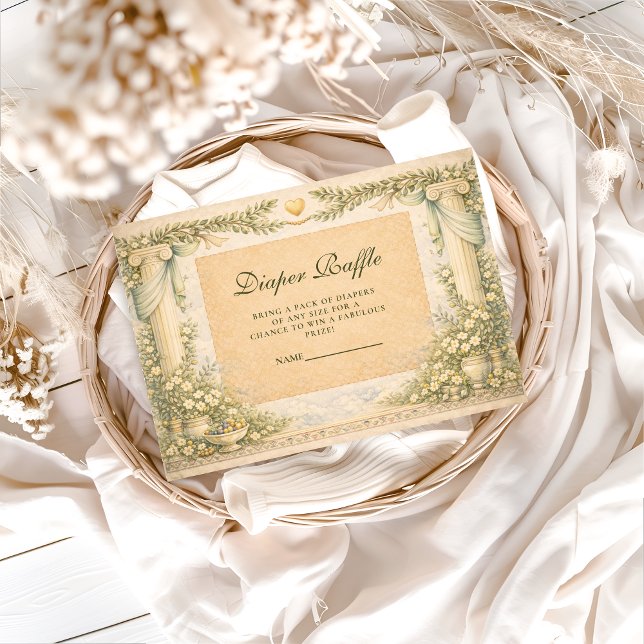 Greek Neutral Floral Diapper Raffle Enclosure Card (Creator Uploaded)