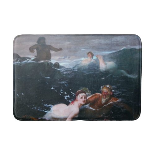 Greek Nymphs and Satyrs Playing in the Waves Bath Mat