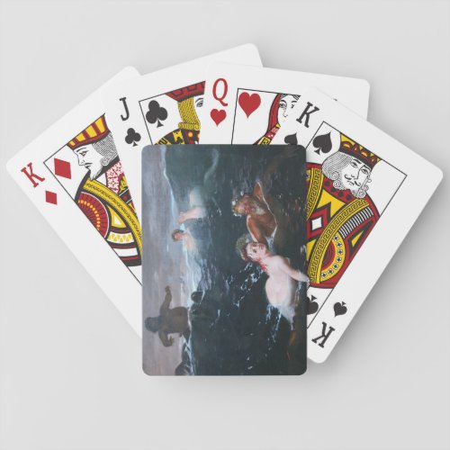 Greek Nymphs and Satyrs Playing in the Waves Poker Cards