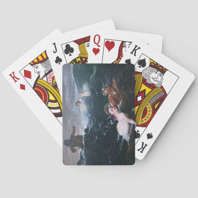 Greek Nymphs and Satyrs Playing in the Waves Poker Cards (Back)