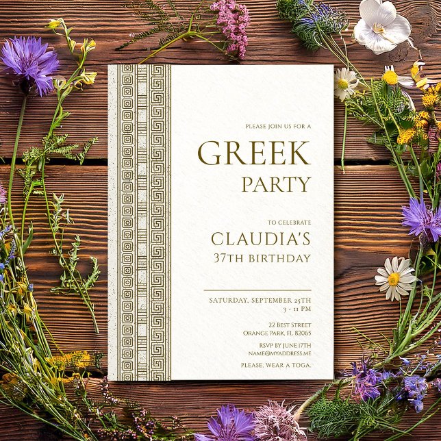 Greek or Roman birthday party with elegant design Invitation (Creator Uploaded)