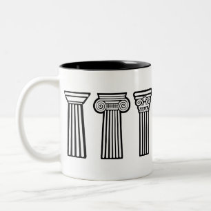 Greek Orders Column Doric Pillars Two-Tone Coffee Mug