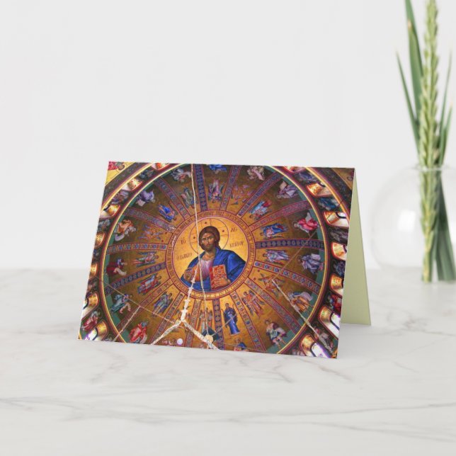 Greek Orthodox Ceiling - Beauty of Christmas Holiday Card (Front)