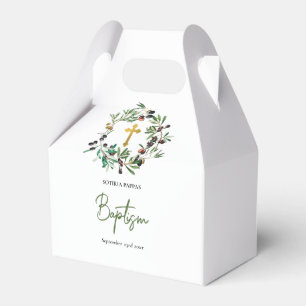 Greek Orthodox Christening Baptism Olives Greenery Favor Boxes