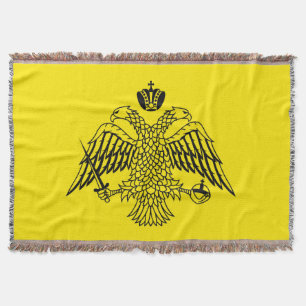 Greek Orthodox Church flag Mount Athos religious Throw Blanket