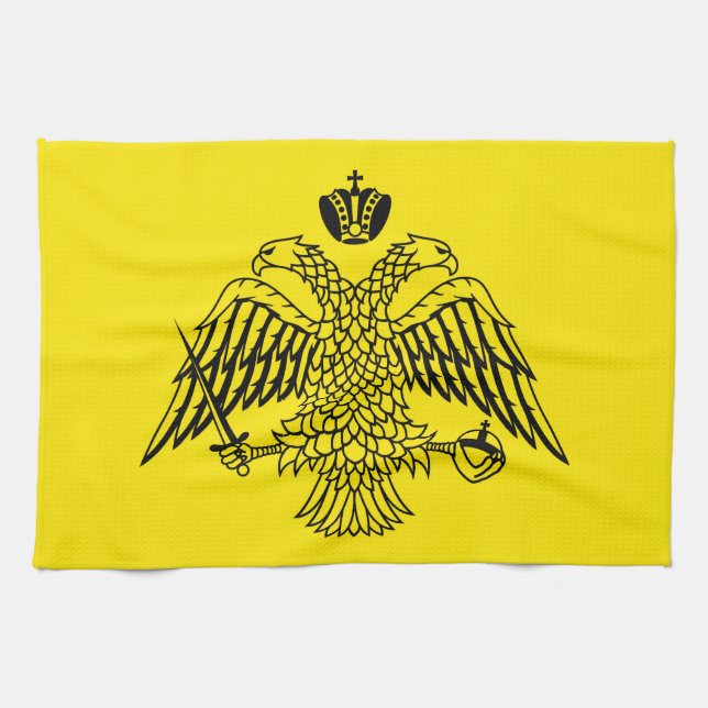 Greek Orthodox Church flag Mount Athos religious Towel (Horizontal)