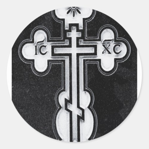 Greek Orthodox Cross Classic Round Sticker