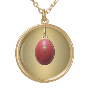 Greek Orthodox Easter Egg Gold Plated Necklace