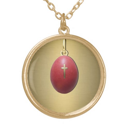 Greek Orthodox Easter Egg Gold Plated Necklace