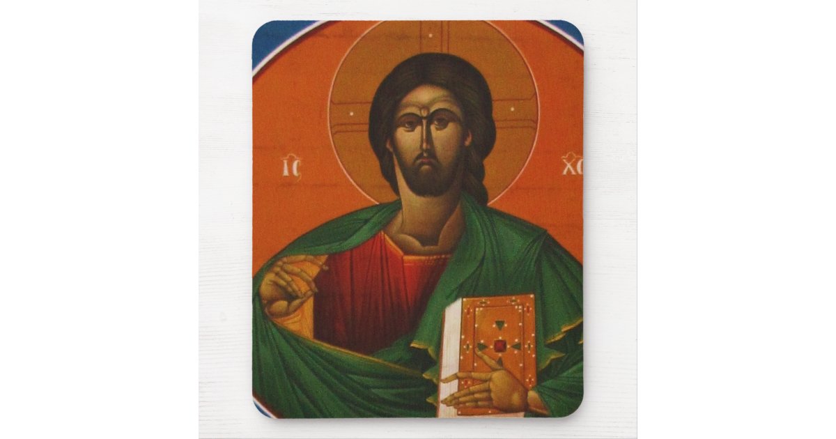GREEK ORTHODOX ICON JESUS CHRIST MOUSE PAD | Zazzle