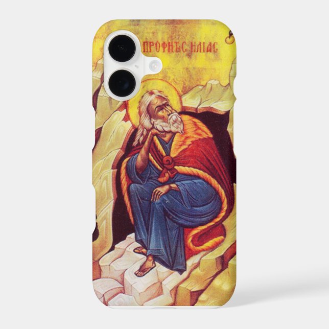 Greek orthodox icon of Prophet Elijah iPhone Case (Back)