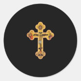 Orthodox Cross Classic Round Sticker